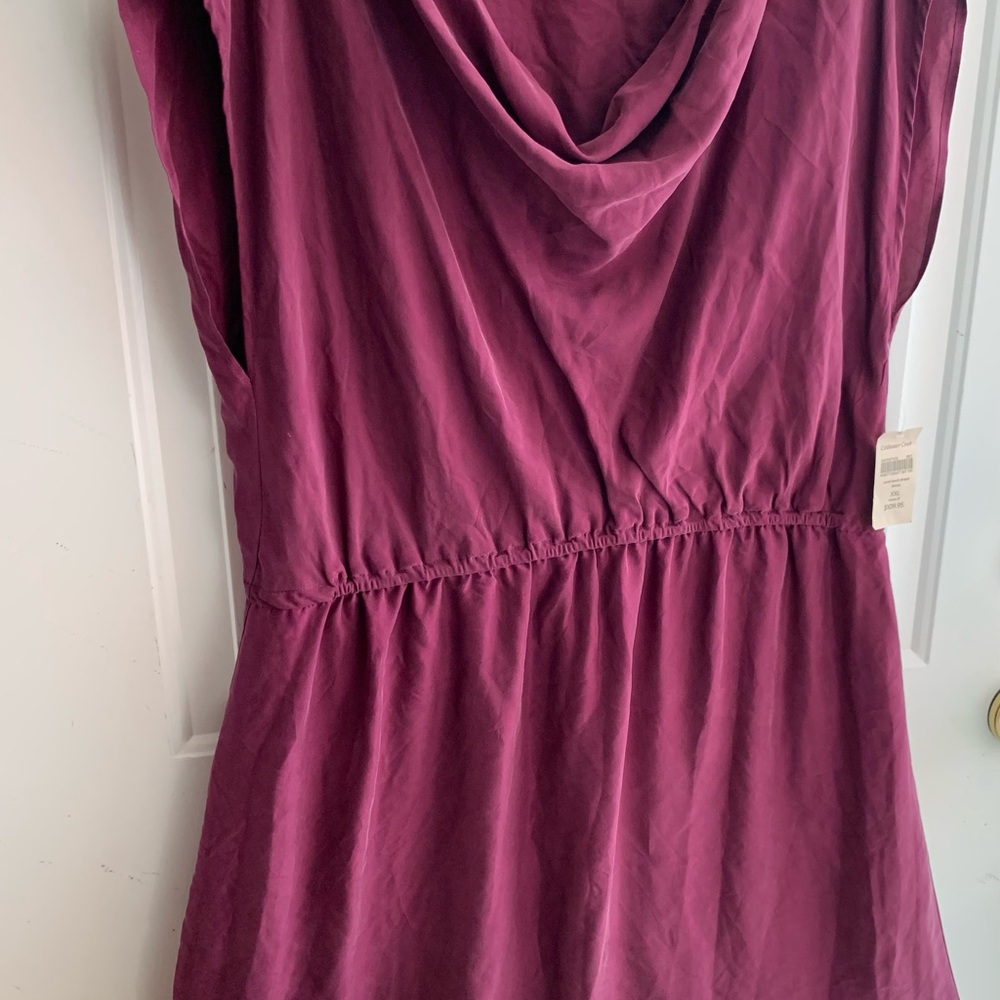 Coldwater Creek Rich Purple Cowl Neck Silk dress